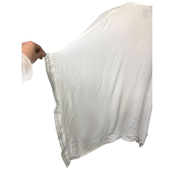 Nordstrom Women's One Size Ivory Crochet Poncho Open Cardigan Lightweight Sz OS - Picture 5 of 9